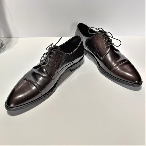 prada brushed leather oxford shoes
